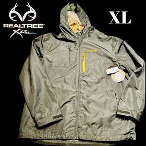 NWT Realtree Men's Size XL Windbreaker Jacket Black Polyester Xtra Shell